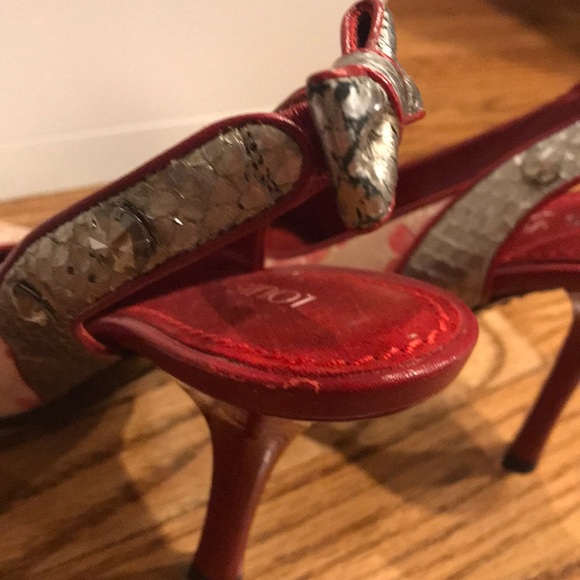 Authentic LV cherry blossom satin slingbacks - Picture 3 of 7